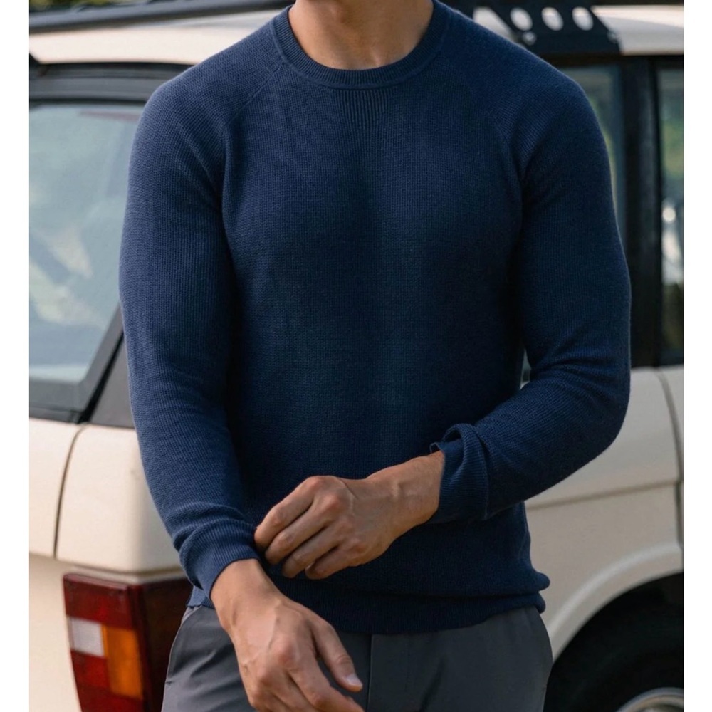NWT Mizzen+Main Dark Blue Crewneck Sweater, XL